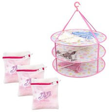 HK Trading簡易曬衣架+洗衣網襪子 3入組, 1套