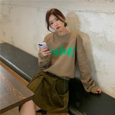 피어니스트 슬리밍 레터링 프린트 보온 맨투맨