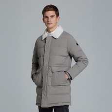 ELLE GOLF 男士翻領刷毛長版羽絨夾克