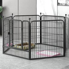 Dingdong Pet 寵物級金屬大型犬圍欄, 黑色, 1個