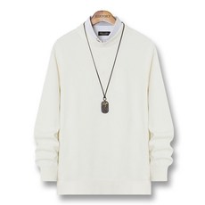 블루포스 남성용 니트 퓨르핏 캐시미어라이크 라운드 티셔츠