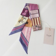 BABISOO 馬圖案長領帶絲巾