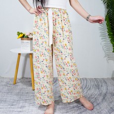 Eoripeul 女款花卉鬆緊帶長褲睡衣