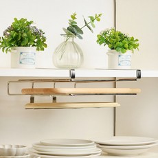 GONGGAMSTORE 多合一懸掛式多功能雙層砧板架, 1個, 銀色