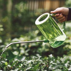 MORIANN 長管簡約澆水壺 1000ml + 貼紙隨機出貨組合, 綠色, 1個