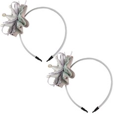 JOYPARTY 迷你皇冠蝴蝶結髮帶, 2個, 灰色