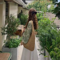 SORIDAL 女性用 Munggeu 輕便日常草編度假肩背包