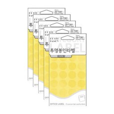 쁘띠팬시 봉인 라벨 20-T301, 투명, 5장, 5개