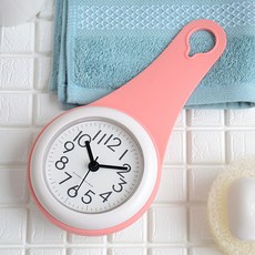 北歐風防水迷你浴室時鐘, 粉色