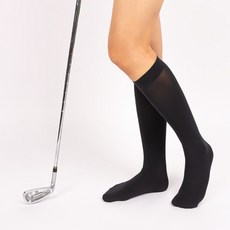 Goldmansix女款3D立體無縫防紫外線涼感高爾夫膝上襪 袜子型 2雙, 黑色