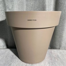 Market Plan 圓形基本款底部澆水花盆 + 吸水盤套組, 棕色, 1套