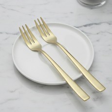 리온주방 국산 스텐 티타늄 디저트 티포크, 2개