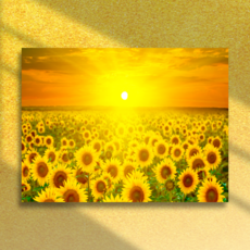 세잔느화실 돈이들어오는 돈벼락 노을 해바라기 그림 캔버스액자 3호