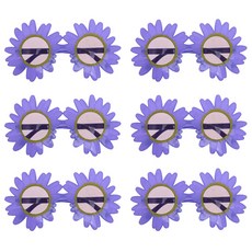 LivingDA 雛菊花朵眼鏡, 紫色, 6個