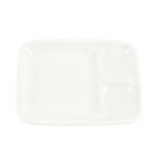 清爽一盤分享盤子陶瓷餐盤, 雪白色, 1入