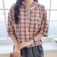 Lusida 女款Nove格紋布勞森襯衫