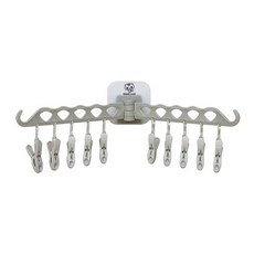 多功能可折疊貼壁曬衣架 灰色, 1個