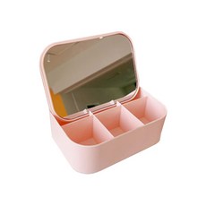 더플로우 아담하니 꾸미기 좋은 데스크탑 소품 보관함 사각형 핑크, 1개