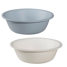 Monaco Olive La Pastel 圓形大臉盆, 2個, 白色 + 天空藍