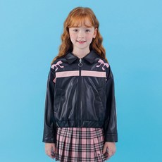 ILoveJ 羊羔毛蝴蝶結皮革夾克