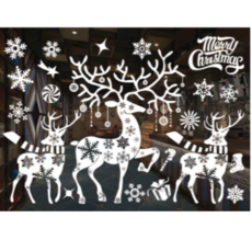 Holyment聖誕裝飾貼紙 窗戶貼紙 白色 A57, 單一顏色