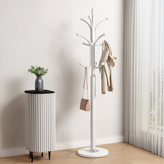 日常亮點防倒大理石立式衣架, 白色