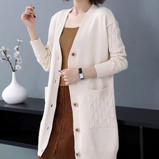 Market A 女款鈕扣口袋中長版開襟衫 R