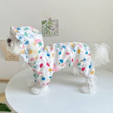 REDPUPPY 狗狗連帽荷葉邊輕量雨衣, 1個, 混色