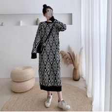 여성용 겟잇블루 패션 하이 칼라 니트 임부복 원피스