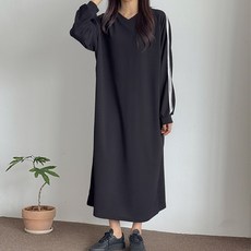 BONBONSTORY Line Stick V領孕婦連身裙