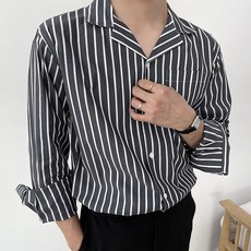 CONFIAR 男士口袋條紋翻領襯衫 TC6102