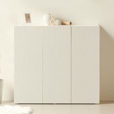 룸앤디 뉴모던 라운드템바 더 높은 3단 키 높은 수납장 1200 방문설치, 화이트