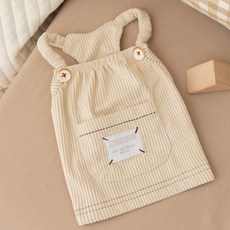 REDPUPPY 狗狗比熊犬燈芯絨吊帶褲, 象牙白, 1個