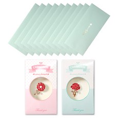康乃馨感謝胸針 2入 + 訊息零用錢信封 10入套組, 1套, 感謝(信封), 隨機出貨(胸針)