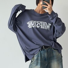 라라온 여성용 통기성 순면 오버핏 긴팔 티셔츠 TSP1004