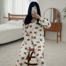 씨오브비 여성용 테디 파자마 상하의 세트