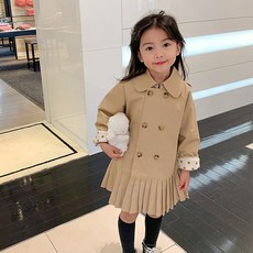 BabyMax 女童百褶雙排扣風衣外套 R5253