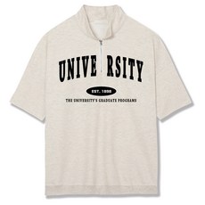ILLUSO 男女通用 特殊雙面 University 1898 半拉鍊 Anorak 領 短袖 T恤