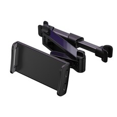 汽車頭枕後座平板支架, 黑色, 1個