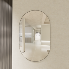 Madeu 簡約壓克力鏡 長橢圓形 XL, 銀色