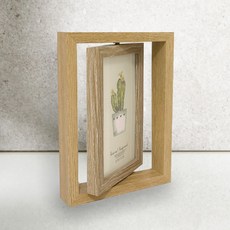 마벨인홈 회전형 신혼 커플 사진 고급 인테리어 액자, 원목, 1개