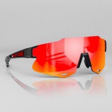 가빈 스타일호른 스포츠 선글라스 G104 + 도수클립 세트, C03 블랙 레드미러렌즈, 1개