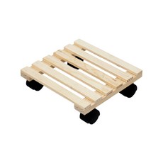 原木移動式輪子方形花盆底座 YT_RA1410, 淺褐色的