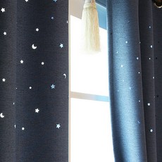 Design Gallery Primer 星星遮光掛鉤式窗簾 星星, 藍色