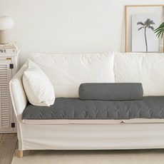 엘레나하임 에브리데이 원통 쿠션커버 + 솜 세트, 진그레이