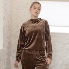 韓國 DURAN 女性絲絨高領連帽T恤 DTF3W-4127