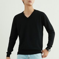 soleil 男士素色日常基本款V領針織衫