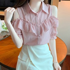 LUNA GIRL Mondri 荷葉邊女襯衫