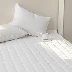 tacca tacca 溫和棉質生物水洗純棉絎縫固定鬆緊帶床墊, 白色