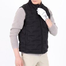 男士高領輕量壓紋絎縫羽絨高爾夫背心 YHSU60